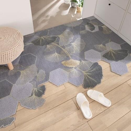 Grey Indoor Door Mat Non Slip Absorbent Resist Dirt Entryway Door Rug Washable Low-Profil Front Back Carpet Inside Floor Mats