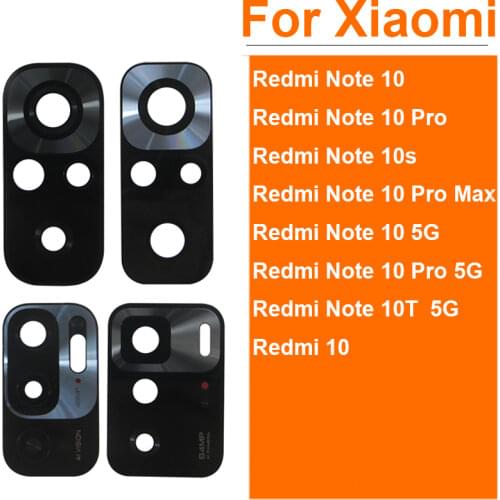 2pcs For Xiaomi Redmi Note 7 8 8T 9 9S 9T 10 10S Pro Max Rear Back Camera Glass Lens with Adhesive Sticker Glue Repair Parts