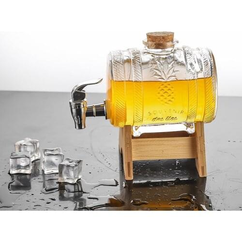 Glass Barrel Whiskey Decanter Nautical Liquor Beer Dispenser Lead Free Decanter For Scotch Bourbon Rum Brandy New 1000ML