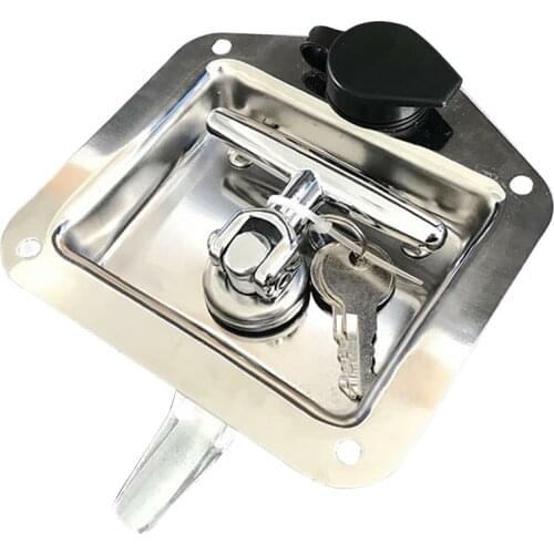 T-Shaped Folding Handle Lock Stainless Steel for Trailer Plane RV Caravan Truck Engineering Vehicles Latch Toolbox Knob Locks