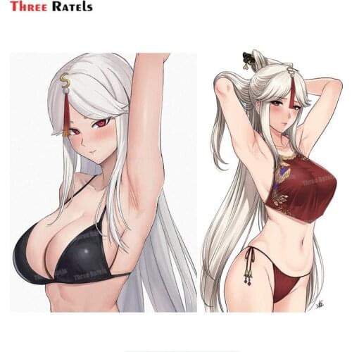 Three Ratels A354 Anime Game Role Ningguang Of Genshin Impact Cute Girl Mural Art Car Sticker Auto Accessories With Waterproof