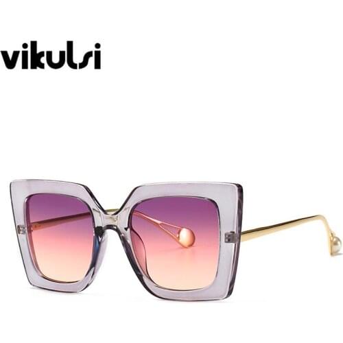 Women Trendy Square Sunglasses 2019 New Luxury Brand Designer Cat Eye Sun Glasses Women Vintage Eyewear Men UV400 Big Shades