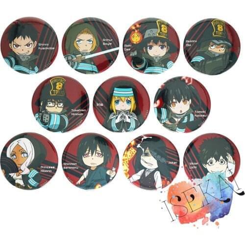 Fire Force Anime badge Set Price Metal Badge Brooch Pins