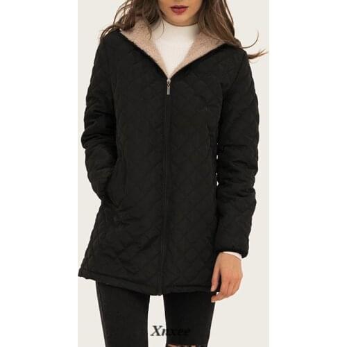 2020 Spring Autumn Womens Parka Coat Thin Women Jackets Long Plus Size Hooded High Quality Warm Cotton Coats New Outwear Xnxee