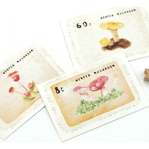 5.2*8cm 54pcs Mini Card mushroom stamp theme multi-use as Scrapbooking Craft Paper DIY Decoration gift card message card