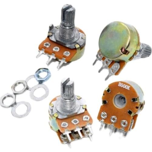 5PC - Single/Double potentiometer WH148 B1K2K5K10K20K50K100K 3 / 6 feet handle length 15MM/20MM