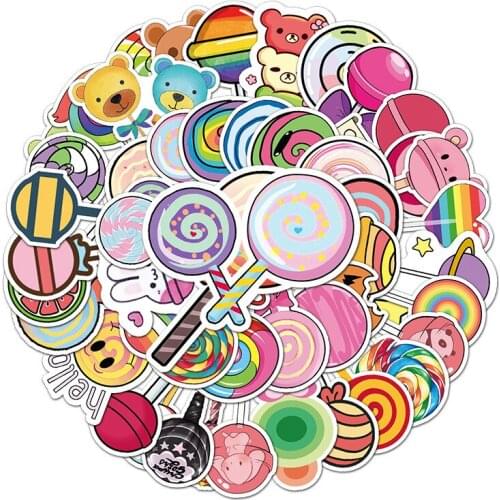 50pcs DIY Lollipop Candy Children Reward Sticker Stickers decal scrapbooking diy pasters home decoration phone laptop waterproof