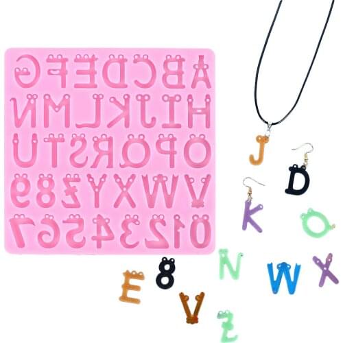 Alphabet Letter Number Silicone Mold Chocolate Fondant Cake Decorating Tools DIY Pendant Necklace Earring Jewelry Crafts Making