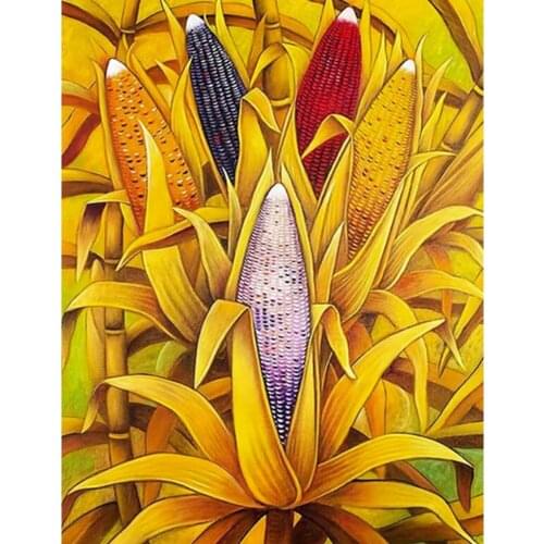 Handwork Full Square/Round 5D DIY Diamond Painting Crop Corn 3D Embroidery Mosaic Rhinestones Art Stickers Decor Pictures DF472