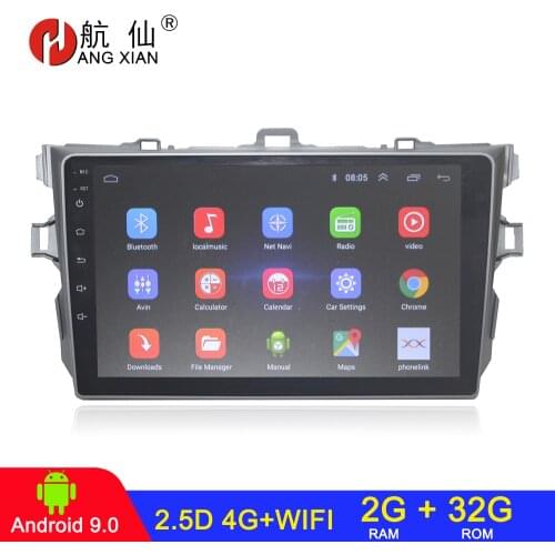Android 9.1 2 din car radio car stereo For Toyota Corolla E140/150 2006-2011 autoradio car audio 2G+32G 4G,wifi