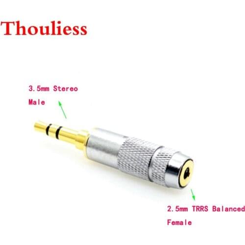 Thouliess HIFI 3.5mm Stereo Mlae to 2.5mm TRRS Balanced Female Converter Adapter with Gold Plated Plug