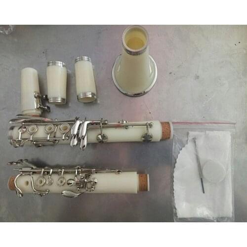 White Clarinet kit Bb 17 key plating Nickel key