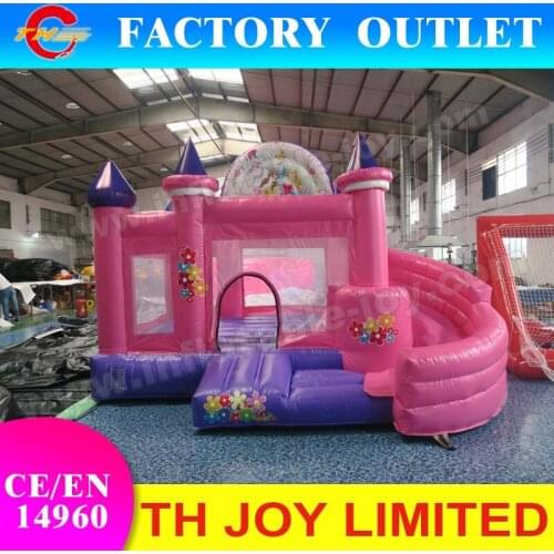 Free air ship to door!5*4m/17*13ft inflatable bouncer, girls favor inflatable jumping castle with slide, commercial jumping bed