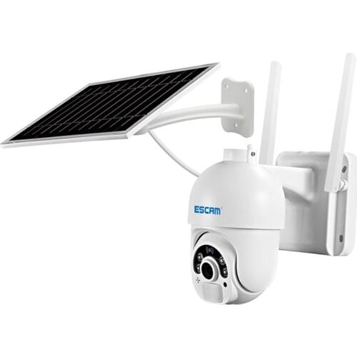 ESCAM QF250 1080P Cloud Storage WIFI Battery PIR Alarm Dome IP Camera With Solar Panel Full Color Night Vision IP66 Security Cam