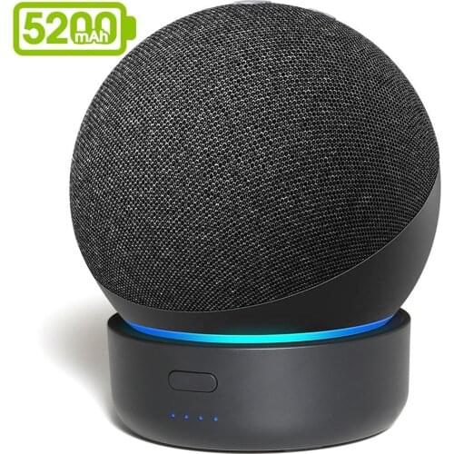 GGMM D4 Battery Base for Echo Dot 4th Generation Amazon Alexa Speaker 5200mAh Portable Power Bank for Dot4 Holder Mount Stand
