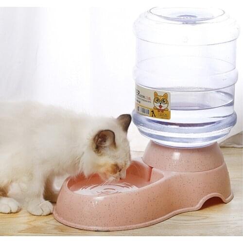 3.8L Gravity Pet Water Dispenser Cat Automatic Feeder Plastic Dog Water Bottle Food Water Dispenser Pet Feeding Bowl for Cat Dog