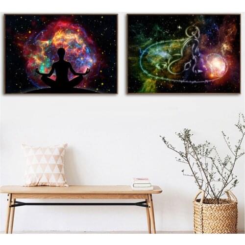 Sexy Lady Body Line Drawing Art Canvas Painting Yoga Women Abstract Posters & Prints Modern Universe Star Night Home Wall Decor