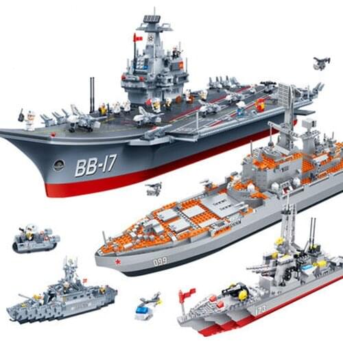 Bricks Blocks Small Particles Aircraft Armed Carrier Model Cruiser Warship Assembled With Minifigures Boys Toys 8241