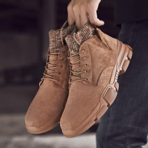 Mens Causal Shoes No-slip Booties Fashion men boots winter Cross Strappy Motorcycle Boots Retro Round Boots Footwear R13-55