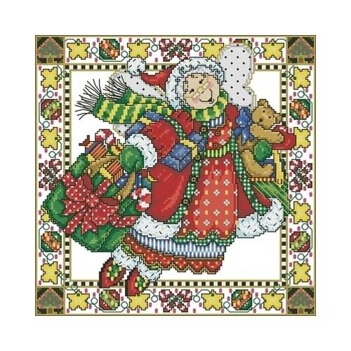 Joan Elliott Santa Claus Counted Cross Stitch 11CT 14CT 18CT Cross Stitch Kits Embroidery Needlework Sets