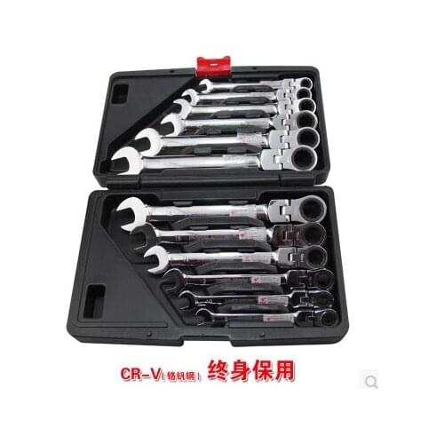 12 Pcs Spanners Wrenches Ratchet Flexible Combination Spanners Ratchet Wrench Car Garage Tool Set 8-19mm