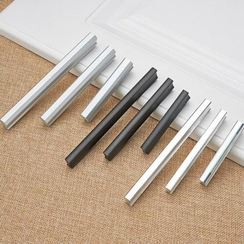 One word handle long handle two-color space aluminum alloy handle drawer wardrobe cupboard door handle