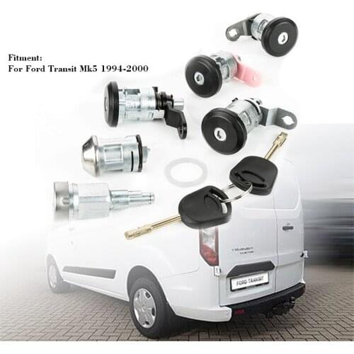 Full Left Right Lock Set Front Rear Door Ignition w/2 Keys 95VB-B22050-FG For Ford Transit MK4 Mk5 1994-2000