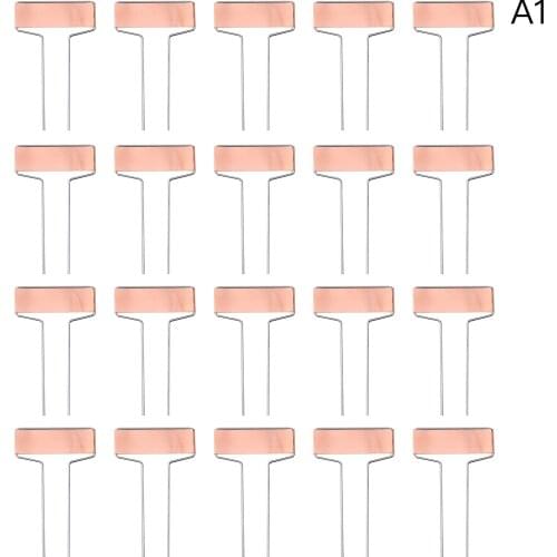 Gardening Markers Stake Tags Waterproof Stainless Steel 4/6/8/10" High 20pcs T-type Brass Reusable Label