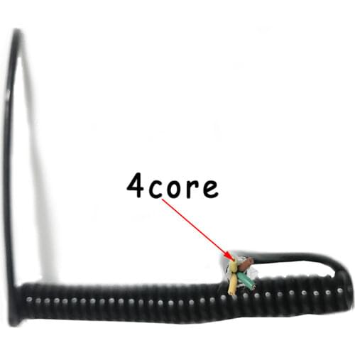 4 Core Spiral Wire Spiral Electric Cable 4pin 0.5 Square Stretch 1m 2m 3m Black Power Cord Extensible Wire