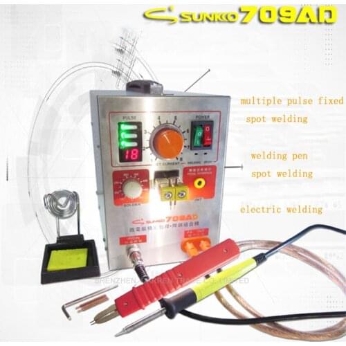 Sunkko 709AD 1.9KW High Power Spot Welder & Soldering Station with welding pen (71A)+50 pc 0.1*4*100mm Nickel sheet