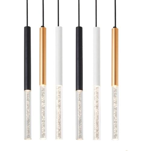 LED Dimmable Pendant Lamp Long Tube light Kitchen Island Dining Room Shop Bar Counter Decoration Cylinder Pipe Hanging Light