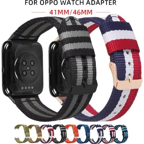 Woven Nylon Watch Sport Strap For OPPO watch Band 41mm Classic Braided Bands Fabric For OPPO Watch 46mm Bracelet Accessories