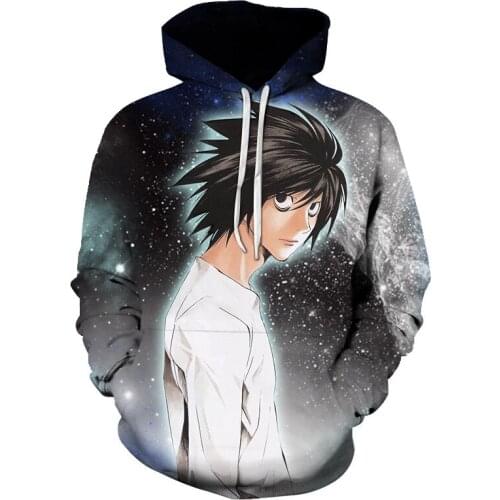 2021 New Anime Death Note 3d Print Men Hoodies 2021 Hot Sale Hoodie Women Fashion Oversized Sweatshirts Cosplay Death Note Tops
