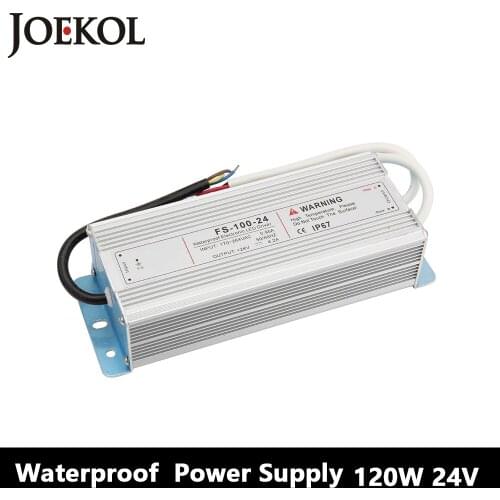 Led Driver Transformer Waterproof Switching Power Supply Adapter,,AC170-260V To DC24V 120W Waterproof Outdoor IP67 Led Strip