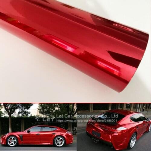 High stretchable Waterproof UV Protected red Chrome Mirror Vinyl Wrap Sheet Roll Film Car Sticker Decal Sheet