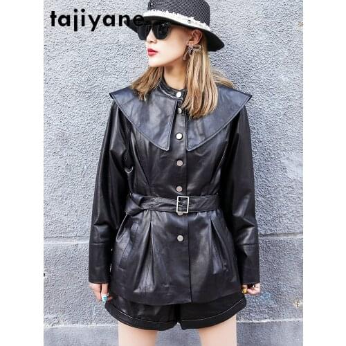 Real Quality High Leather Jacket Women Spring 100% Sheepskin Coat Female Korean Jackets 2021 Veste Cuir Femme Pph4897