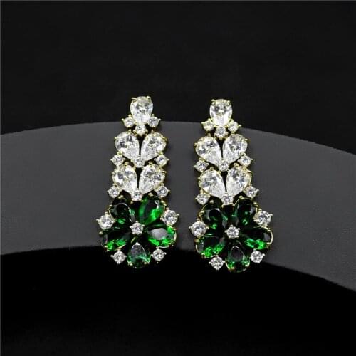 2020 women Earring Korean Zircon crystal earrings fashion long drop earrings jewelry mujer moda brincos boucle d'oreille femme