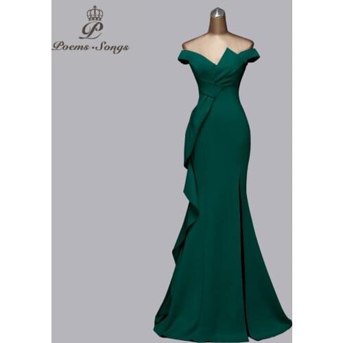 Beautiful new candy color evening dresses gree dress prom dresses mermaid vestidos de fiesta de noche women dress elegant