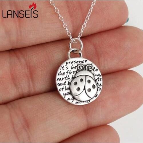 1pcs Inspirational Ladybug Charm NecklaceCute Animal girl Friends Pendant