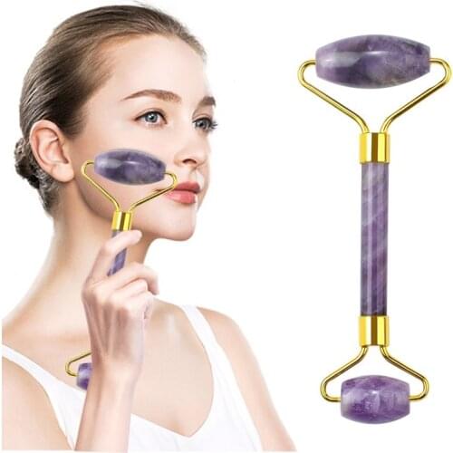 2 in 1 Natural Jade Roller and Heart-Shaped Guasha Stone Sets Facial Skin Lifting Massager for Women Beauty Care Body Relaxation