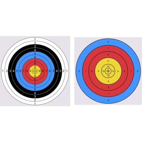20 Pcs 5 /10RingS Full Ring Spots Archery Target Paper Bow Arrow Outdoor Sports Hunting Accessories