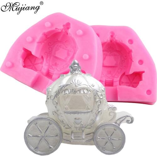 3D Princess Carriage Wedding Cake Decorating Tools DIY Pumpkin Car Candle Clay Mold Chocolate Candy Mould Resin Clay Soap Molds