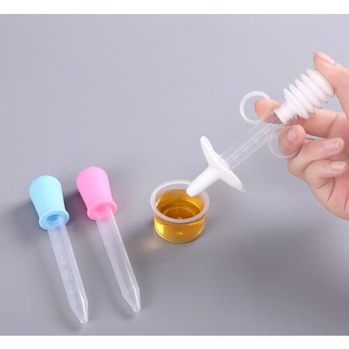 5ML Infant Utensils Clear Silicone Plastic Baby Medicine Dropper Spoon Pipette Liquid Food Burette feeding device children