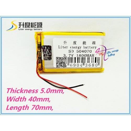 Liter energy battery 3.7V tablet battery 504070 1800MAH interphone GPS navigation recorder tablet battery
