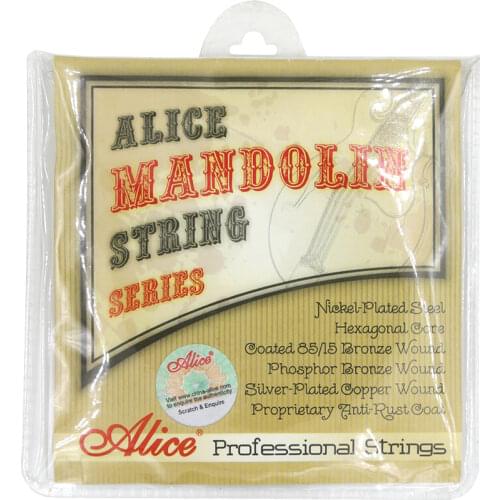 Alice AM06 Mandolin Strings Set .010-.034 Coated 85/15 Bronze Wound Plated Steel 4 Strings Anti Rust Coat