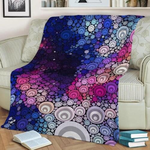 Abstract Geometric Pattern 3D Printed Velvet Plush Throw Fleece Blanket Bedspread Sherpa Blanket Home Decora