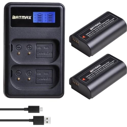 Batmax 2pcs 3050mAh DMW-BLJ31 DMW BLJ31 BLJ31 Battery+LCD USB Dual Charger for Panasonic LUMIX S1, S1R, S1H Mirrorless cameras