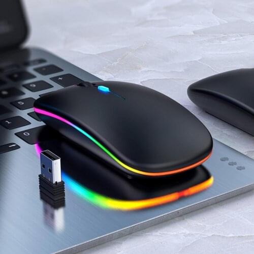 Bluelans Wireless Mouse Sensitive Ultra-thin Portable 2.4G Bluetooth Dual-mode MouseWith LED Backlit USB Mice For PC Laptop