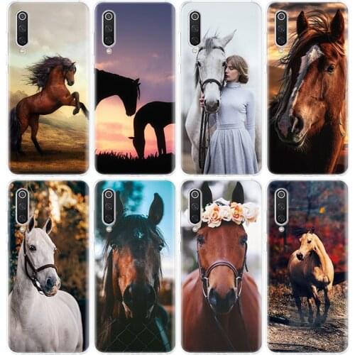 Horse Phone Case For Xiaomi Mi Note 10 11 9 8 10T 9T CC9 A1 A2 A3 5X 6X Poco F1 X3 F3 Pro Lite Coque Cover