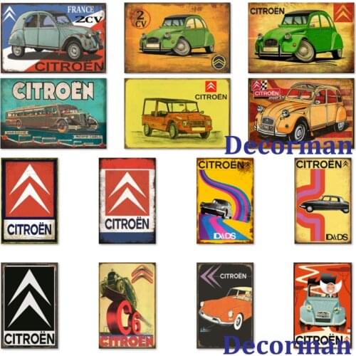 [ DecorMan ] France Car 2CV Tin SIGN Custom Wall Plaque iron Painting PUB Room Bar Hotel Decor LTA-2008